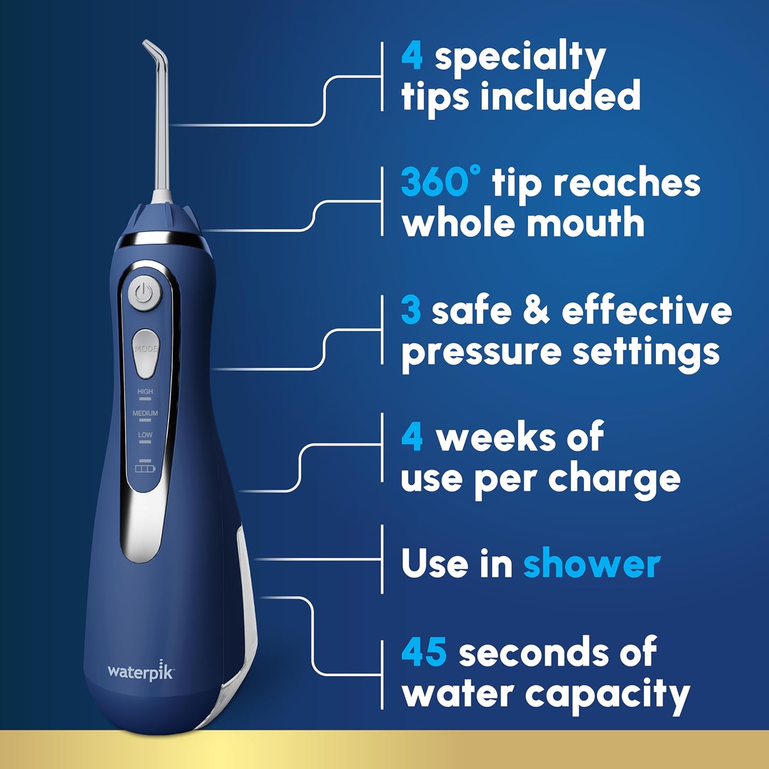 خيط الاسنان المائي. Waterpik Cordless Advanced 2.0
