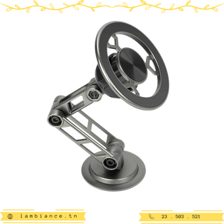 Support de téléphone magnétique universel 360 PRO Rotation tout métal flexible