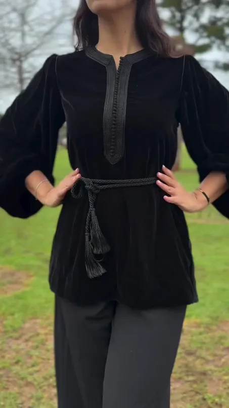 Jabador noir 2 pièces avec ceinture ✨