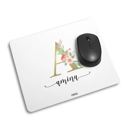 Floral Letter Custom Mouse Pad