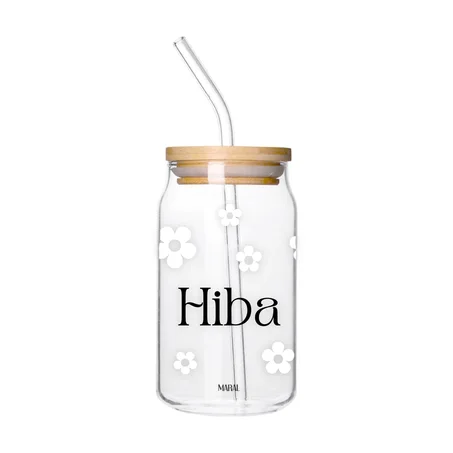 Flowers Custom Can Glass