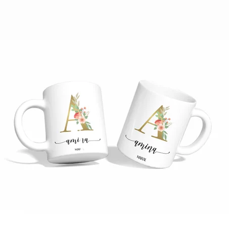 Floral Letter Mug