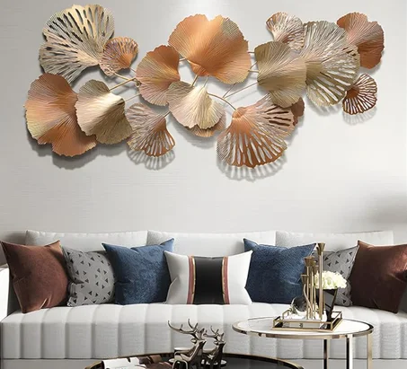 لوحة جدارية معدنية ثلاثية الأبعاد أسود وذهبي (145×55 سم)