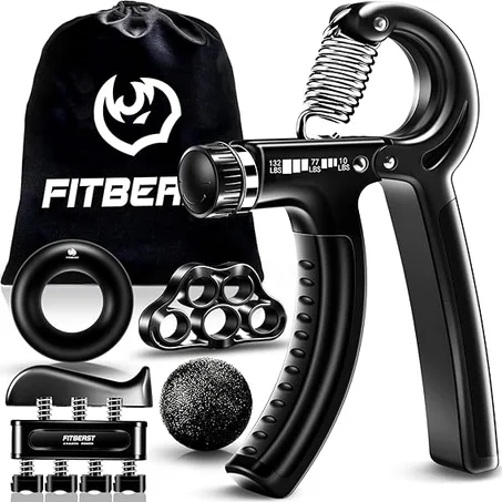 مجموعة FitBeast لتقوية قبضة اليد والساعد - 5 قطع بمقاومة قابلة للتعديل