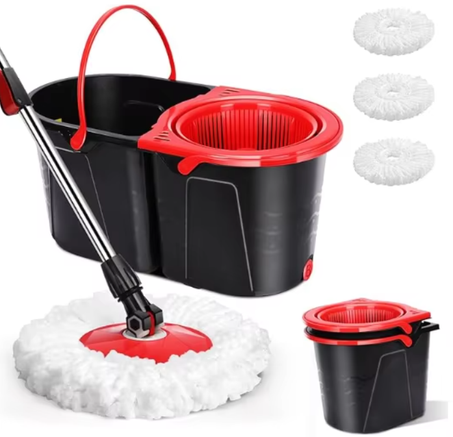 مجموعة ممسحة ودلو للمنزل، للتنظيف والغبار والماء الأرضيات