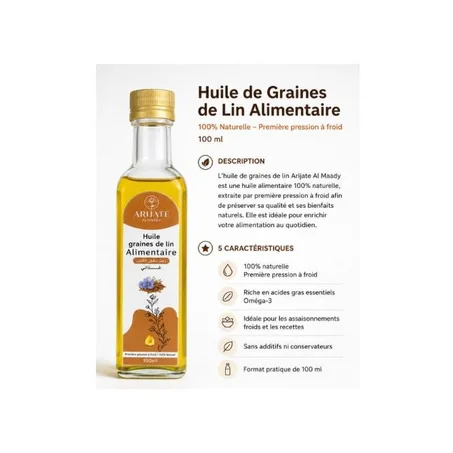 Huile de Graines de Lin Alimentaire 100 ml
