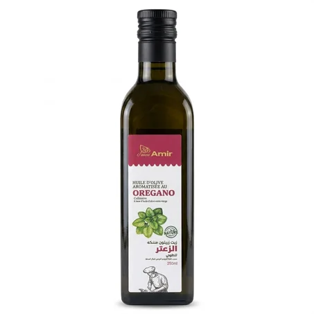 زيت زيتون بكر ممتاز منكه بالزعتر الطبيعي من أمير - 250 مل