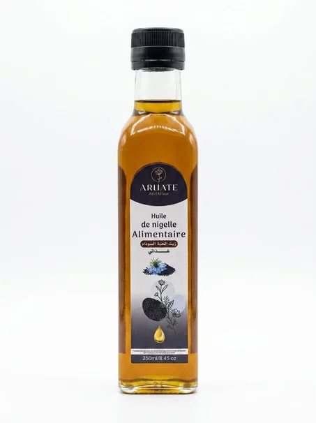 "Huile de nigelle Alimentaire / زيت الحبة السوداء غذائي" بحجم 250 مل.