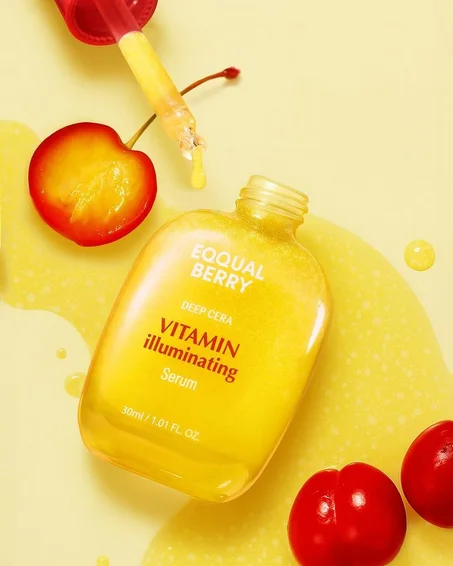 💛 ودعي البقع الداكنة واسترجعي إشراقة بشرتك مع سيروم EQQual  berry Vitamin C
