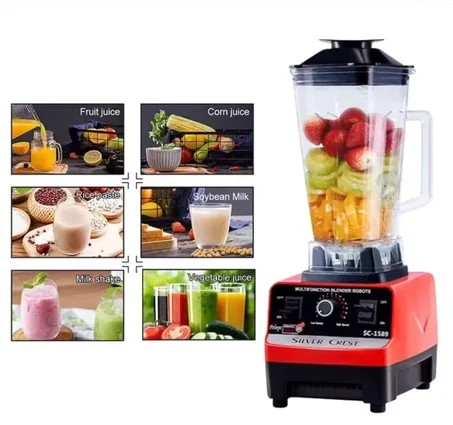 خلاط تجاري شديد التحمل بقوة 2000 واط، خلاط فواكه، عصارة، محضر طعام، خلاط سموثي مثلج، عصارة فواكه عالية الطاقة 220 فولت