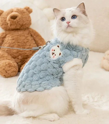 Warm Sphynx Cat Sweater – Winter Cardigan with Buckle