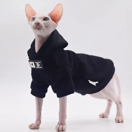 DUOMASUMI Cat Hoodie – Spring/Fall Pullover for Hairless Cats