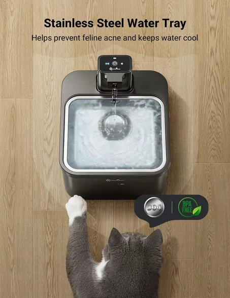 Wireless Pet Water Dispenser with Battery & Motion Sensor – 2-in-1 Automatic Cat Drinker