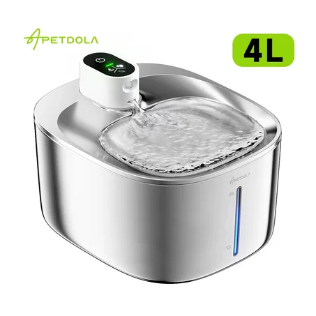 APETDOLA 4L Wireless Cat Water Fountain – Automatic Sensor Pet Water Dispenser for Cats