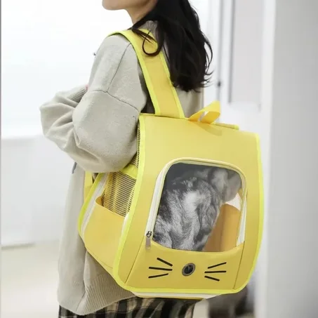 Breathable Cat Backpack – Portable Carrier for Small Pets