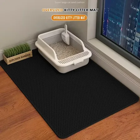 Cat Litter Mat with 2-Layer Sand Trapping – Waterproof Non-Slip Floor Protector