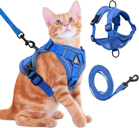Escape-Proof Cat Harness & Leash Set – Breathable Reflective Adjustable Chest Strap for Outdoor Kitten Walking