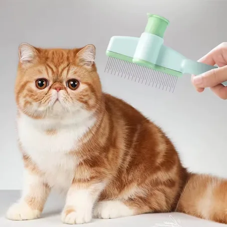 Self-Cleaning Pet Hair Remover Comb – Grooming Brush for Cats