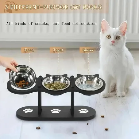 Elevated Cat Food Bowl – Raised Lightweight Pet Feeder Dish for Small Cats, Perfect for Home Dining