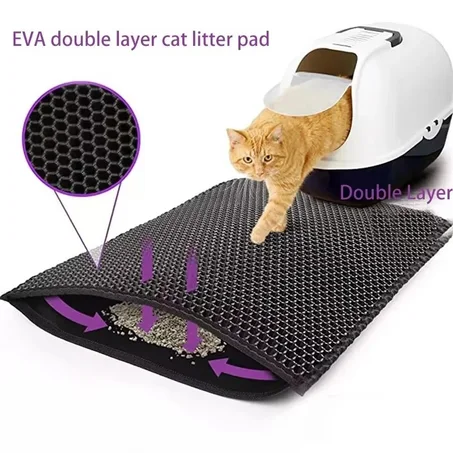 Cat Litter Mat – Double Layer, Waterproof, Non-Slip, Washable