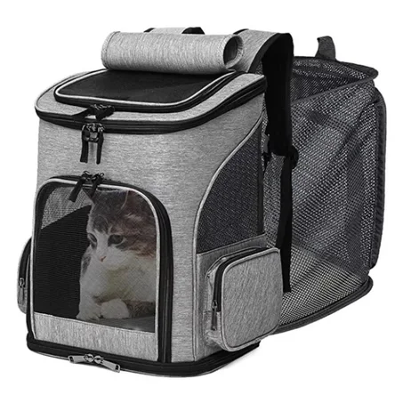 Breathable Pet Backpack – Foldable, Expandable Travel Bag for Cats