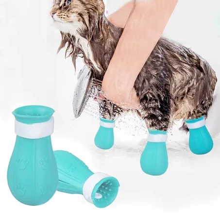 Adjustable Cat Paw Protector Boots – Anti-Scratch Bath & Grooming Shoes