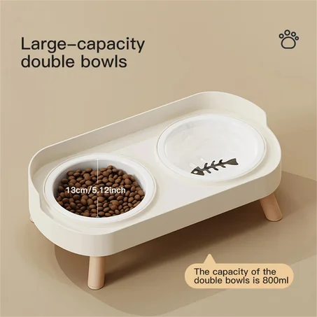 Adjustable Double Bowl Feeder for Cats – Elevated Feeding Station
