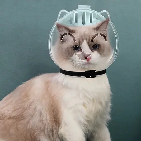 Breathable Cat Muzzle – Anti-Bite & Anti-Lick Hood for Grooming