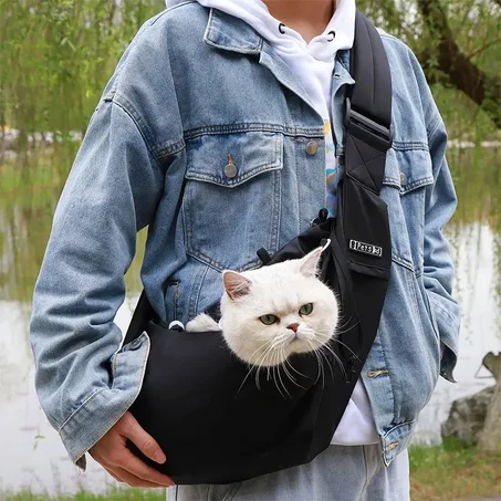Portable Pet Sling Carrier – Shoulder Bag for Cats