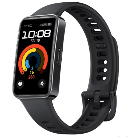 ساعة هواوي باند 9 الذكية، مريحة للارتداء طوال اليوم، تتبع النوم القائم على العلم، شحن سريع وبطارية متينة، تعديلات سطوع ذكية، 100 وضع تمرين، iOS واندرويد، اسود