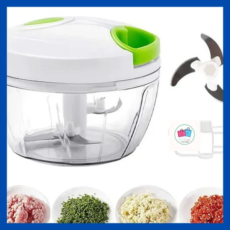 Mini Hachoir Manuel - 3 Lames Inox - Avec Corde