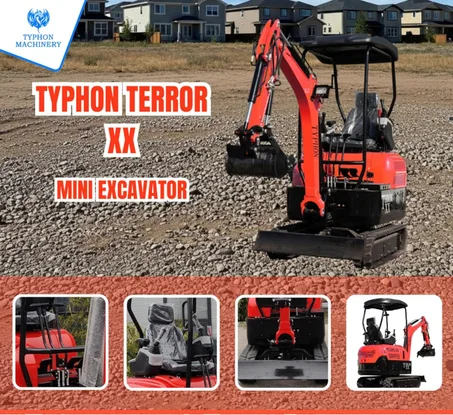 4,000lb TYPHON Terror XX Mini Excavator Rubber Track with D902 Diesel Engine USA