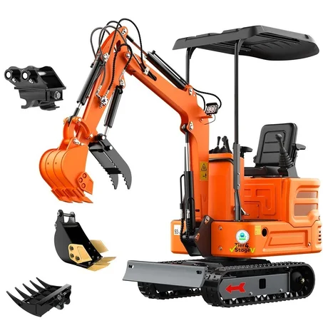 13.5HP Mini Excavator 1 TON B&S EPA Engine Smooth Hydraulic Thumb Compact Digger
