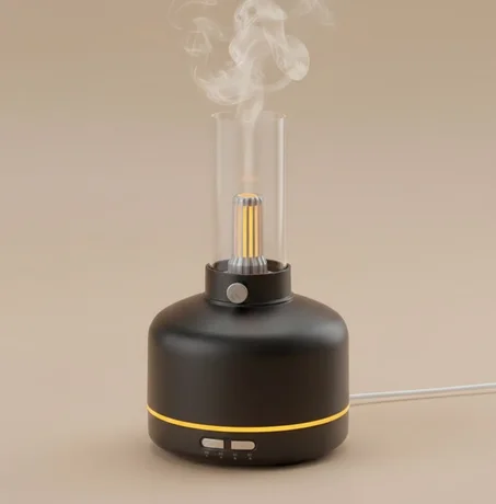 Humidificateur de style vintage avec aromathérapie et veilleuse