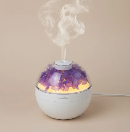 Humidificateur d'aromathérapie à pétales de fleurs