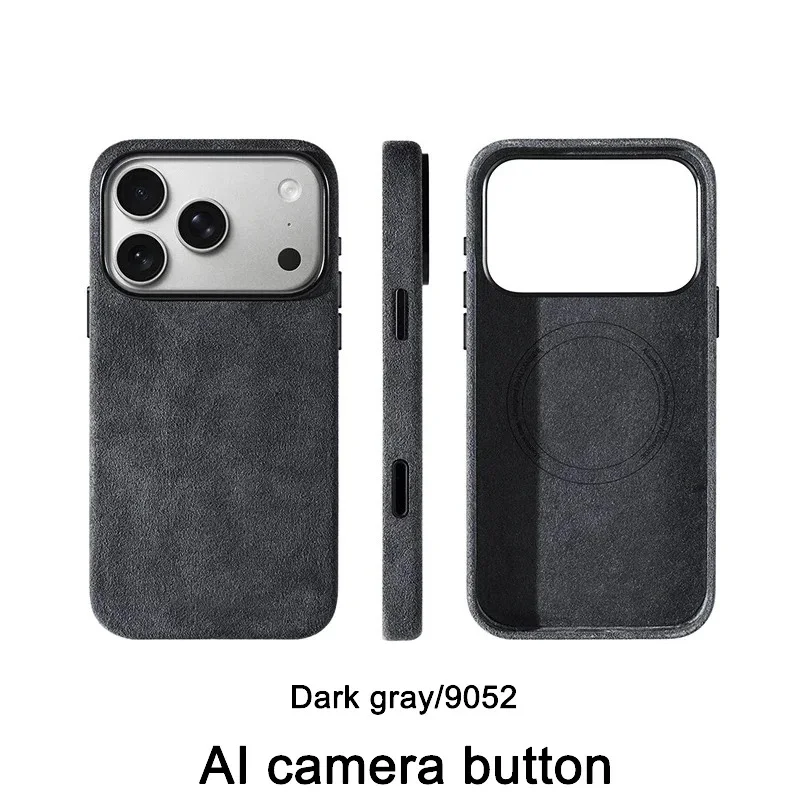 Alcantara Magnetic Case for iPhones Cover with Magsafe Smart Camera Button Protector Case for iPhone 18 17 Pro