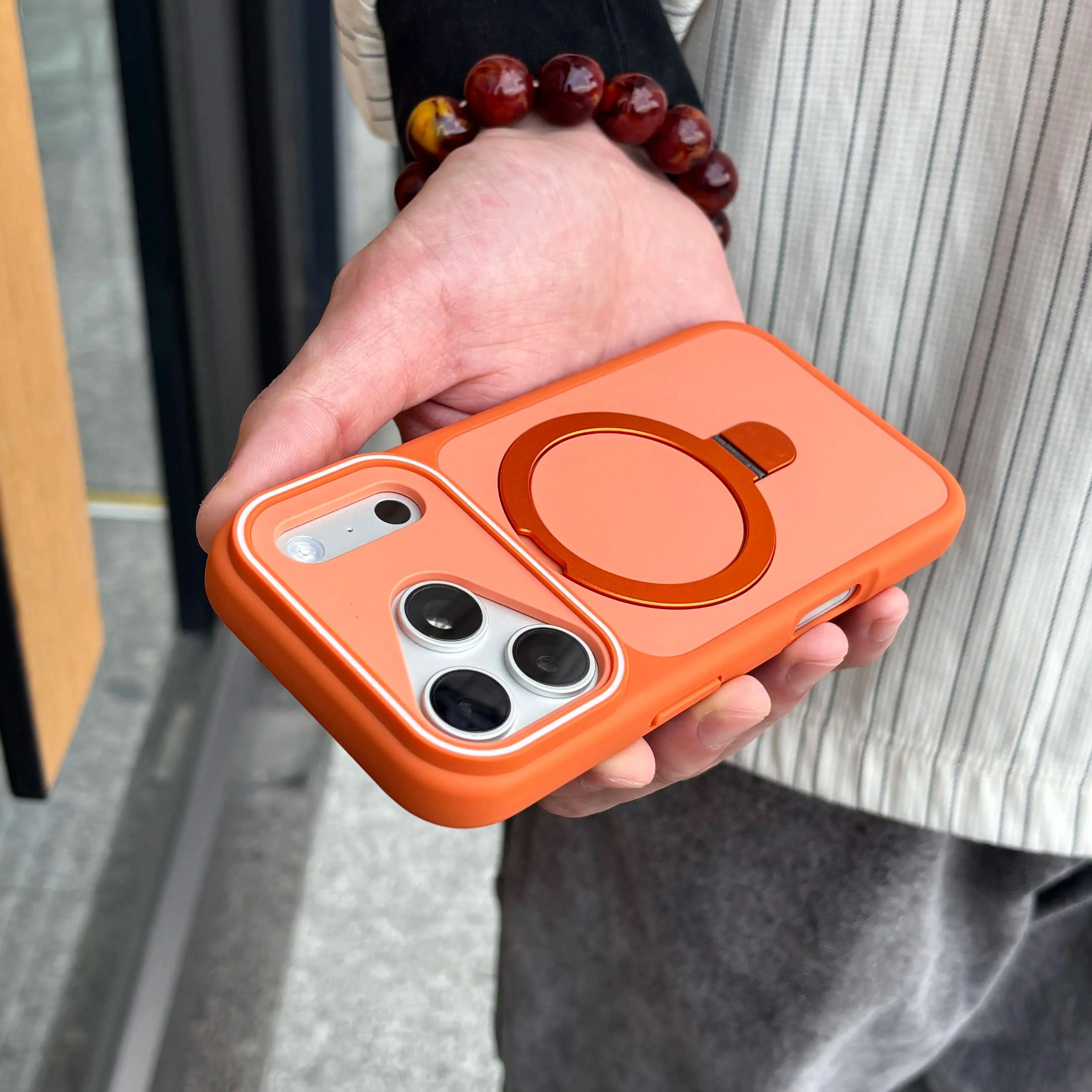 Shockproof Bumper Matte Kickstand Holder Case for iPhones