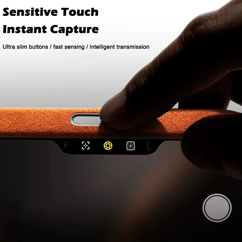 Alcantara Magnetic Case for iPhones Cover with Magsafe Smart Camera Button Protector Case for iPhone 18 17 Pro