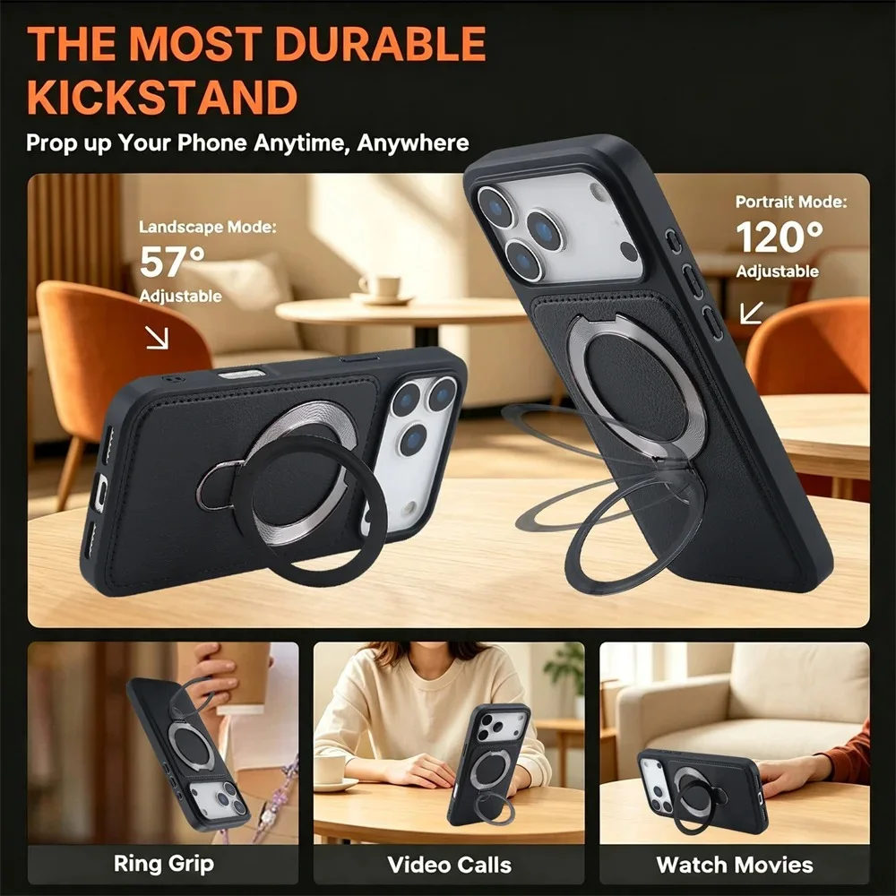 Cover Leather Support wireless charging Case For Apple iPhones