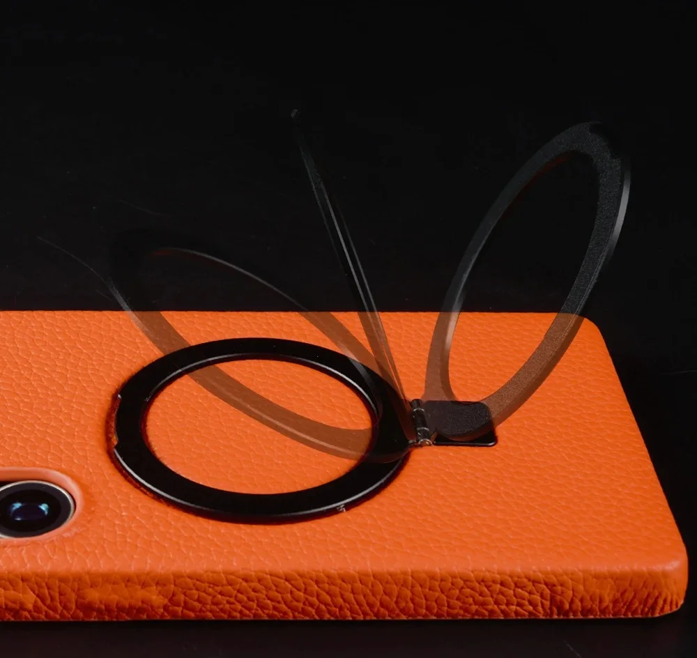 Foldable Bracket Lychee Genuine Leather Case For Samsung Galaxy S Series
