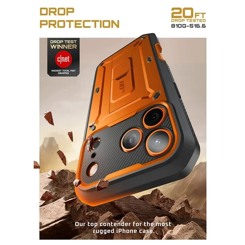 UPCASE For iPhonesUB Pro Full-Body Heavy Duty Rugged Phone Case with Built-in Screen Protector