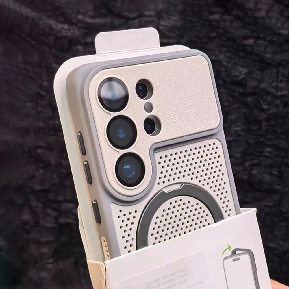 Original Metal Bracket Heat Dissipation Magnetic Case For Samsung Galaxy S Series