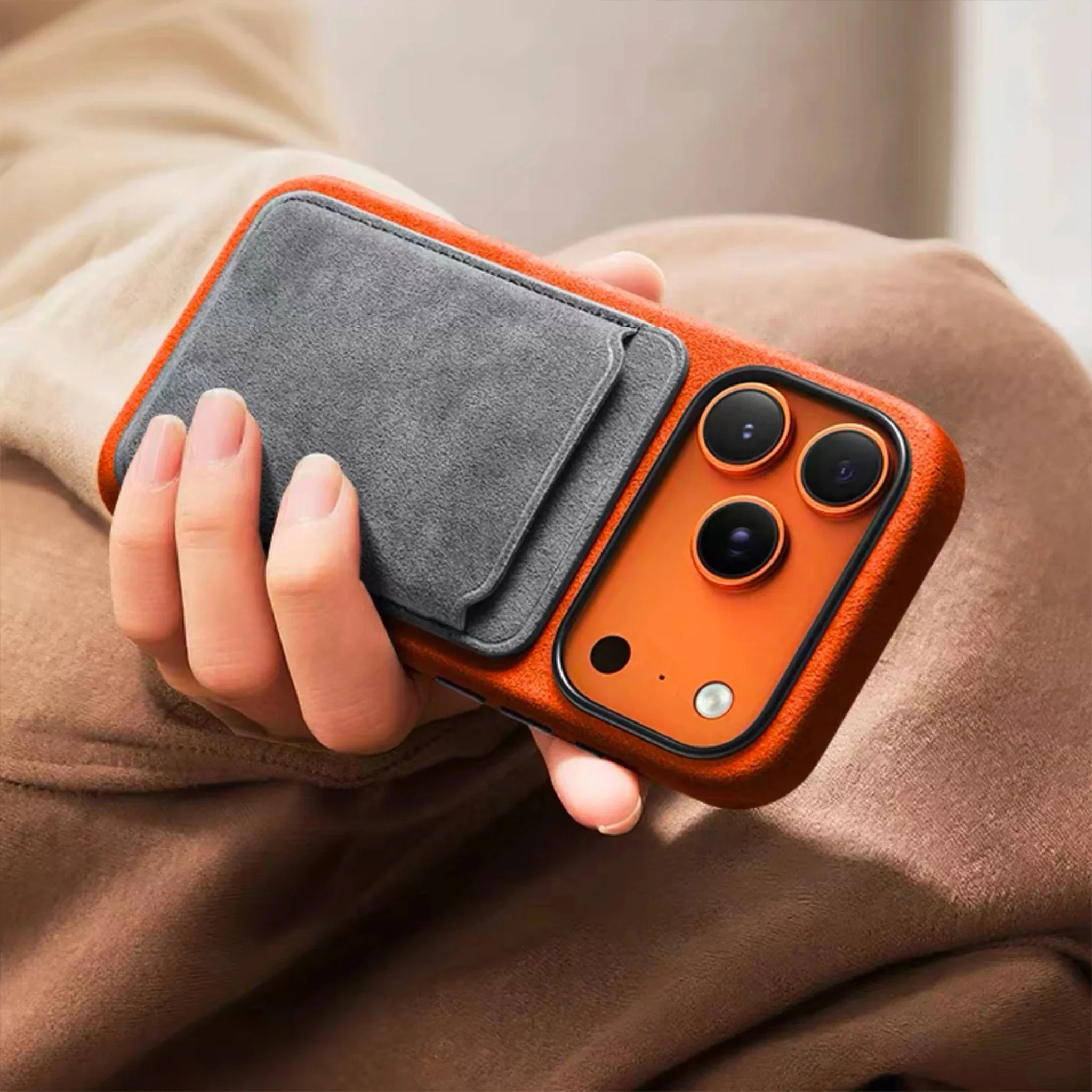 Alcantara Magnetic Case for iPhones Cover with Magsafe Smart Camera Button Protector Case for iPhone 18 17 Pro