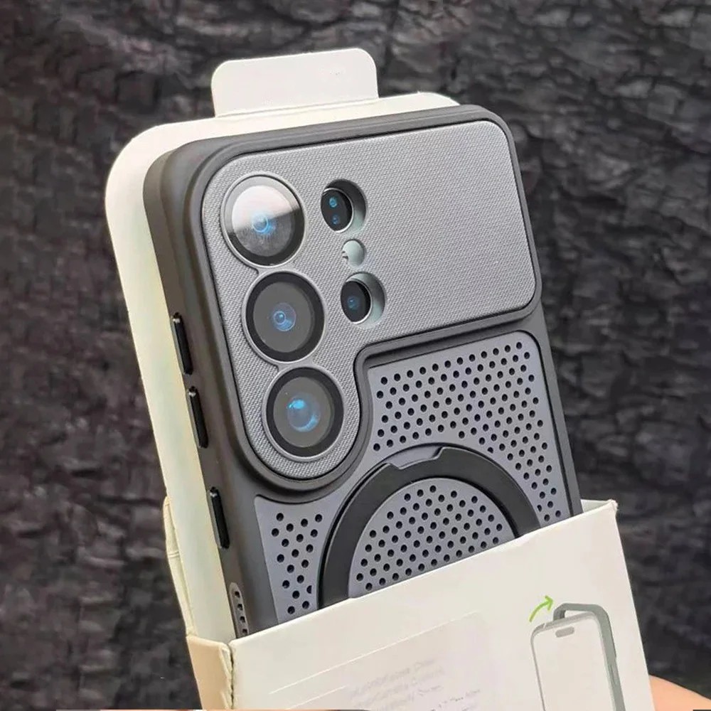 Original Metal Bracket Heat Dissipation Magnetic Case For Samsung Galaxy S Series