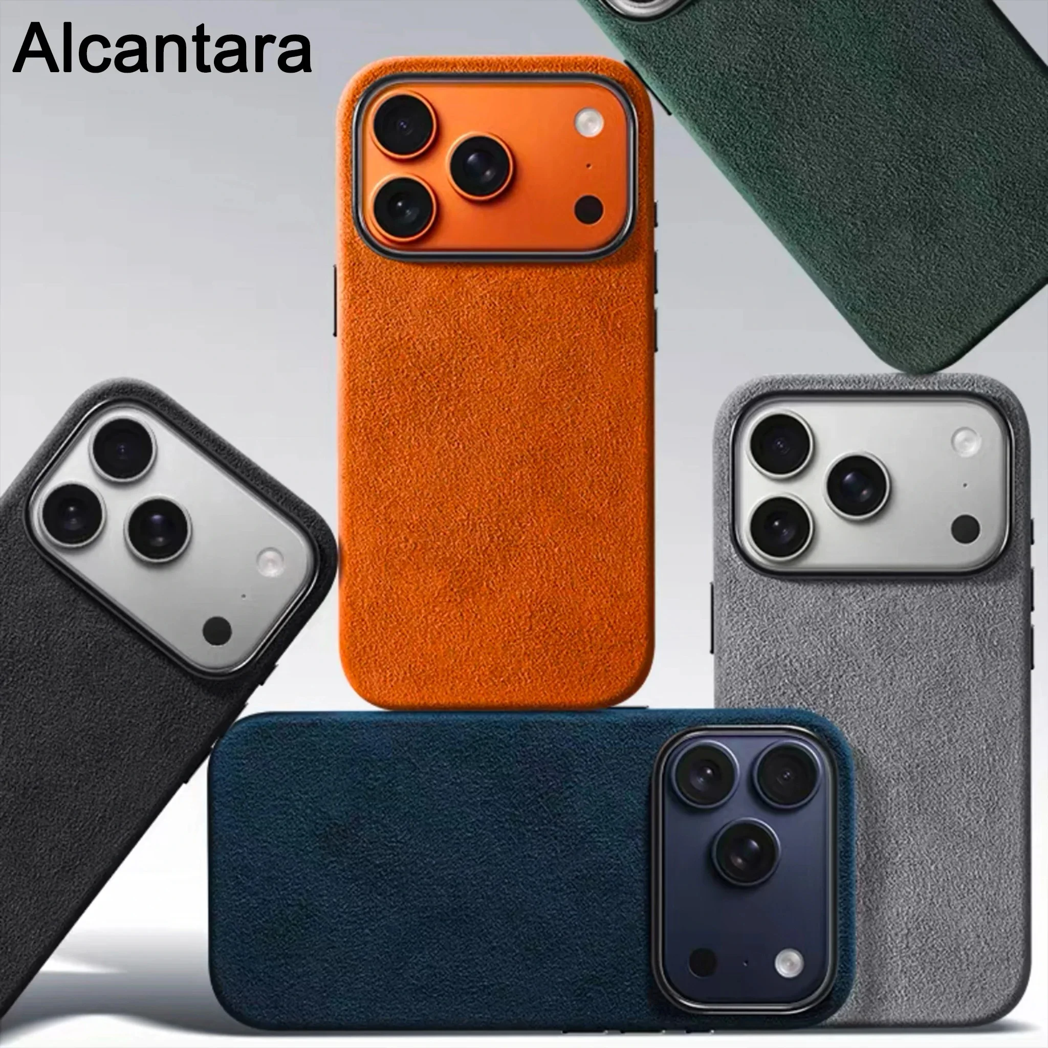 Alcantara Magnetic Case for iPhones Cover with Magsafe Smart Camera Button Protector Case for iPhone 18 17 Pro