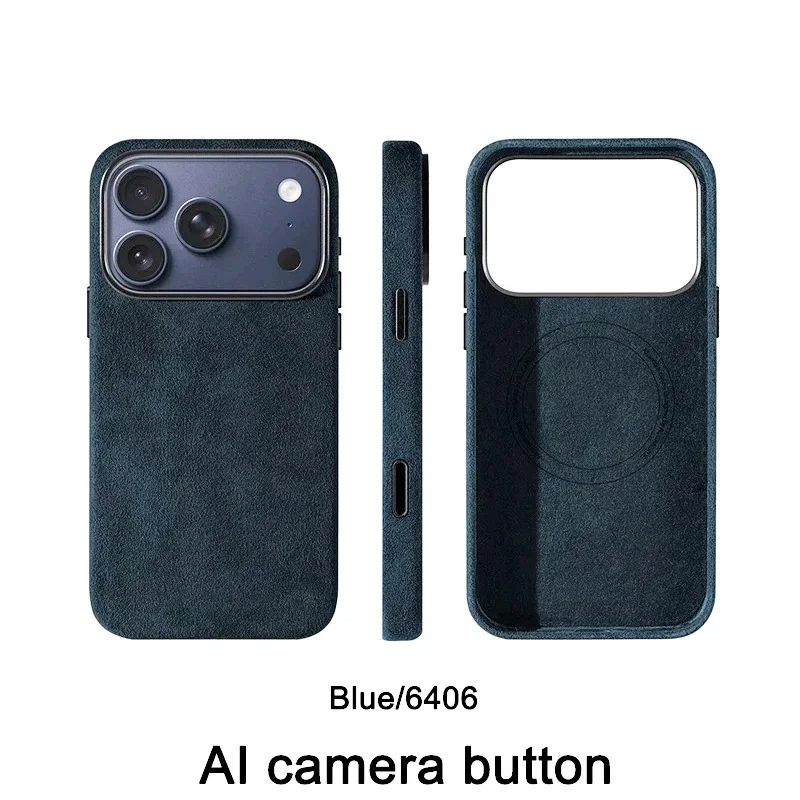 Alcantara Magnetic Case for iPhones Cover with Magsafe Smart Camera Button Protector Case for iPhone 18 17 Pro