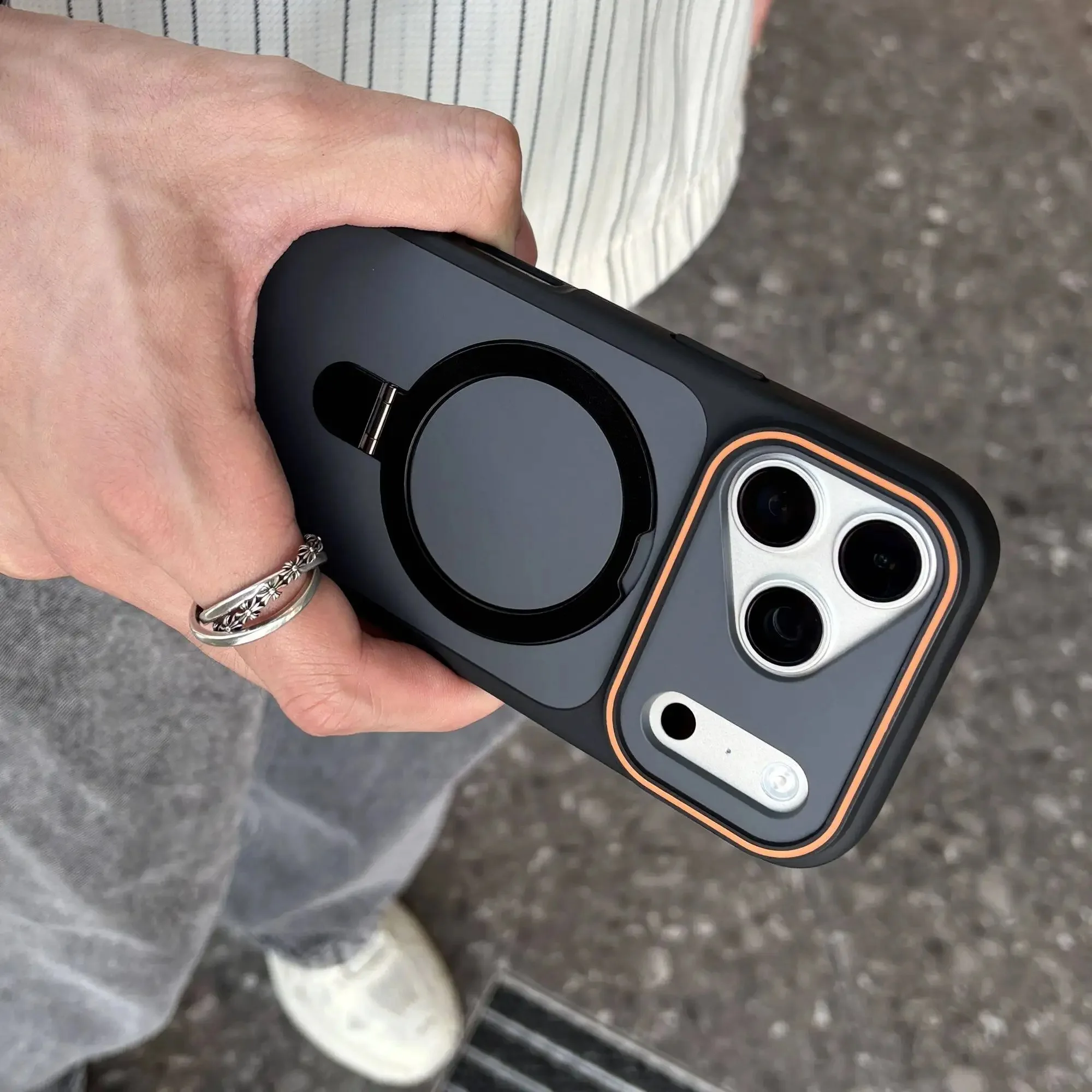 Shockproof Bumper Matte Kickstand Holder Case for iPhones