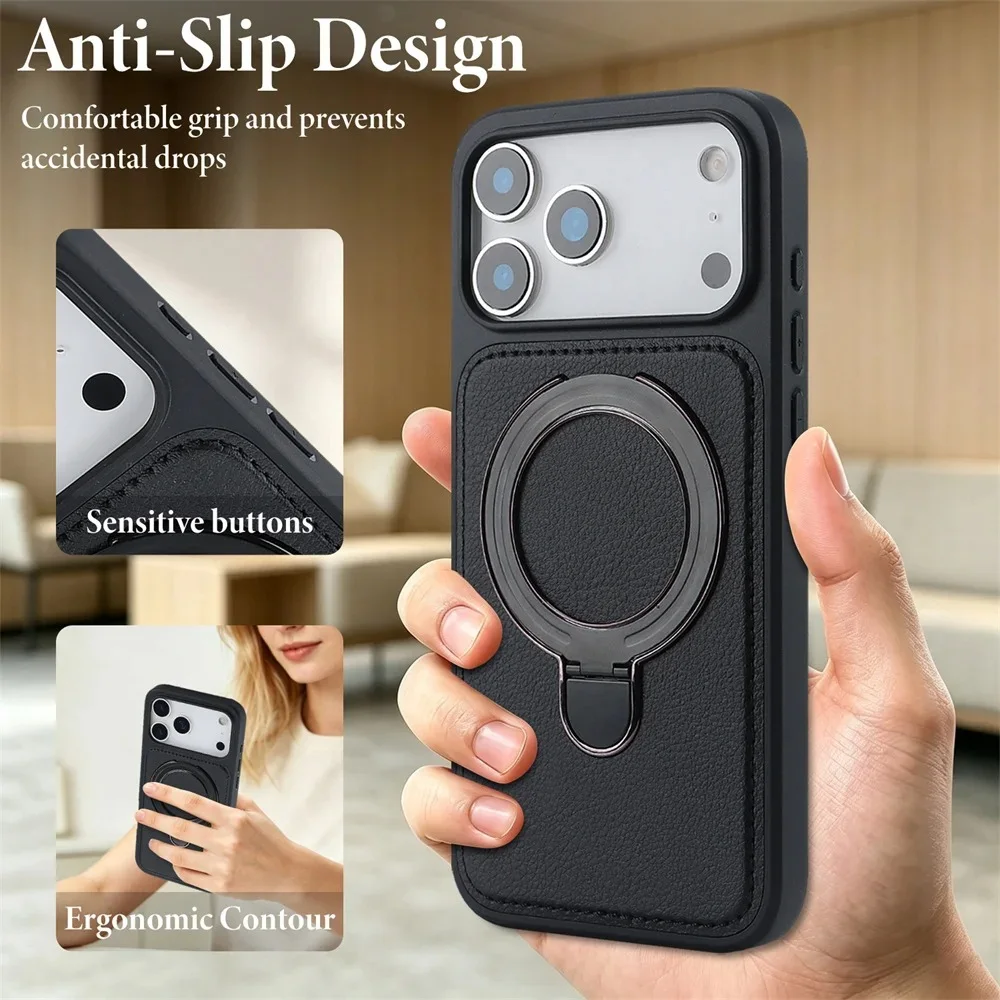 Cover Leather Support wireless charging Case For Apple iPhones