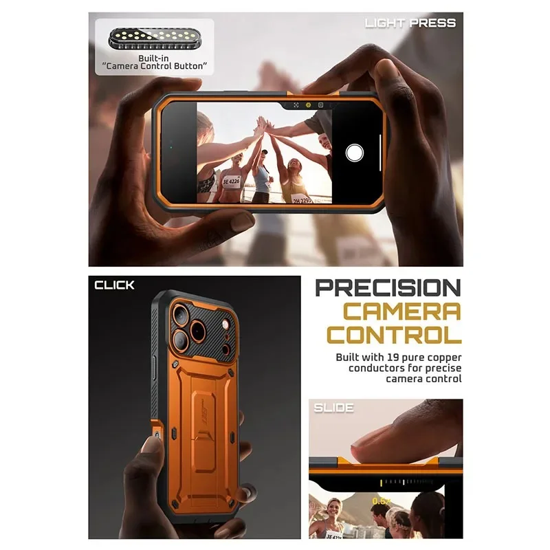 UPCASE For iPhonesUB Pro Full-Body Heavy Duty Rugged Phone Case with Built-in Screen Protector