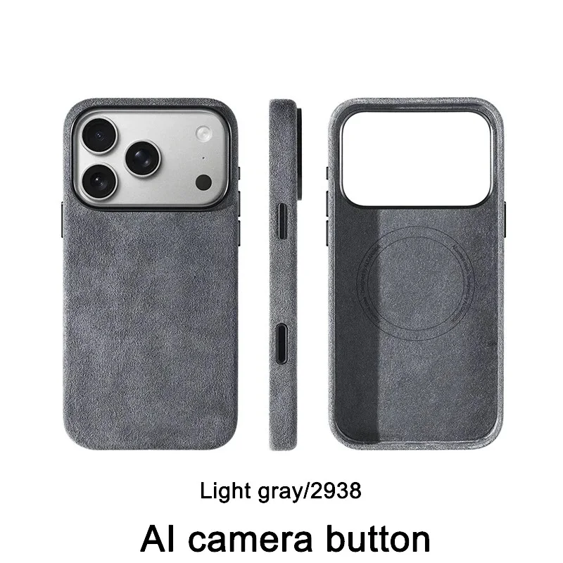 Alcantara Magnetic Case for iPhones Cover with Magsafe Smart Camera Button Protector Case for iPhone 18 17 Pro